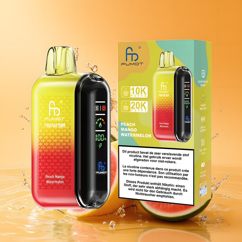 Fumot Tornado 20000 Puffs Dual Mesh Coil Barack Mango Görögdinnye Nagykereskedés Magyarország