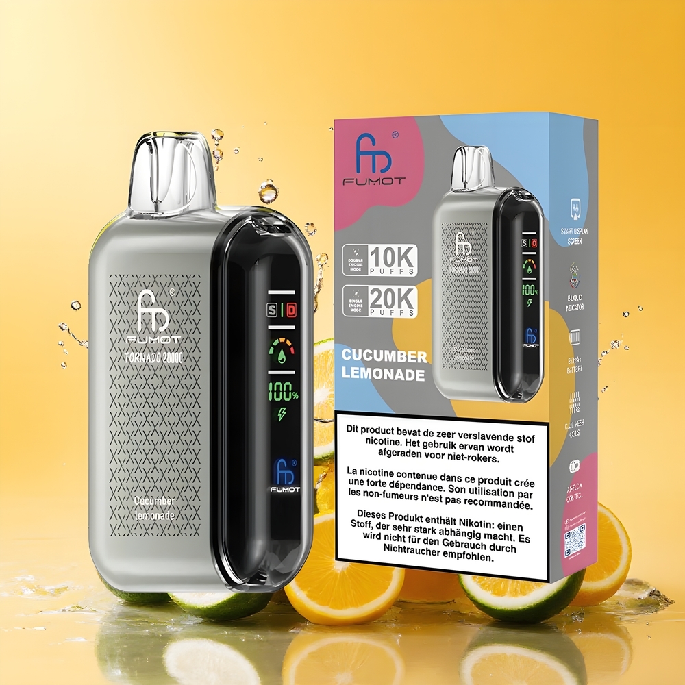 Fumot Tornado 20000 Puffs Dual Mesh Coil Eldobható E-cigaretta Uborka Limonádé Nagykereskedés Magyarország