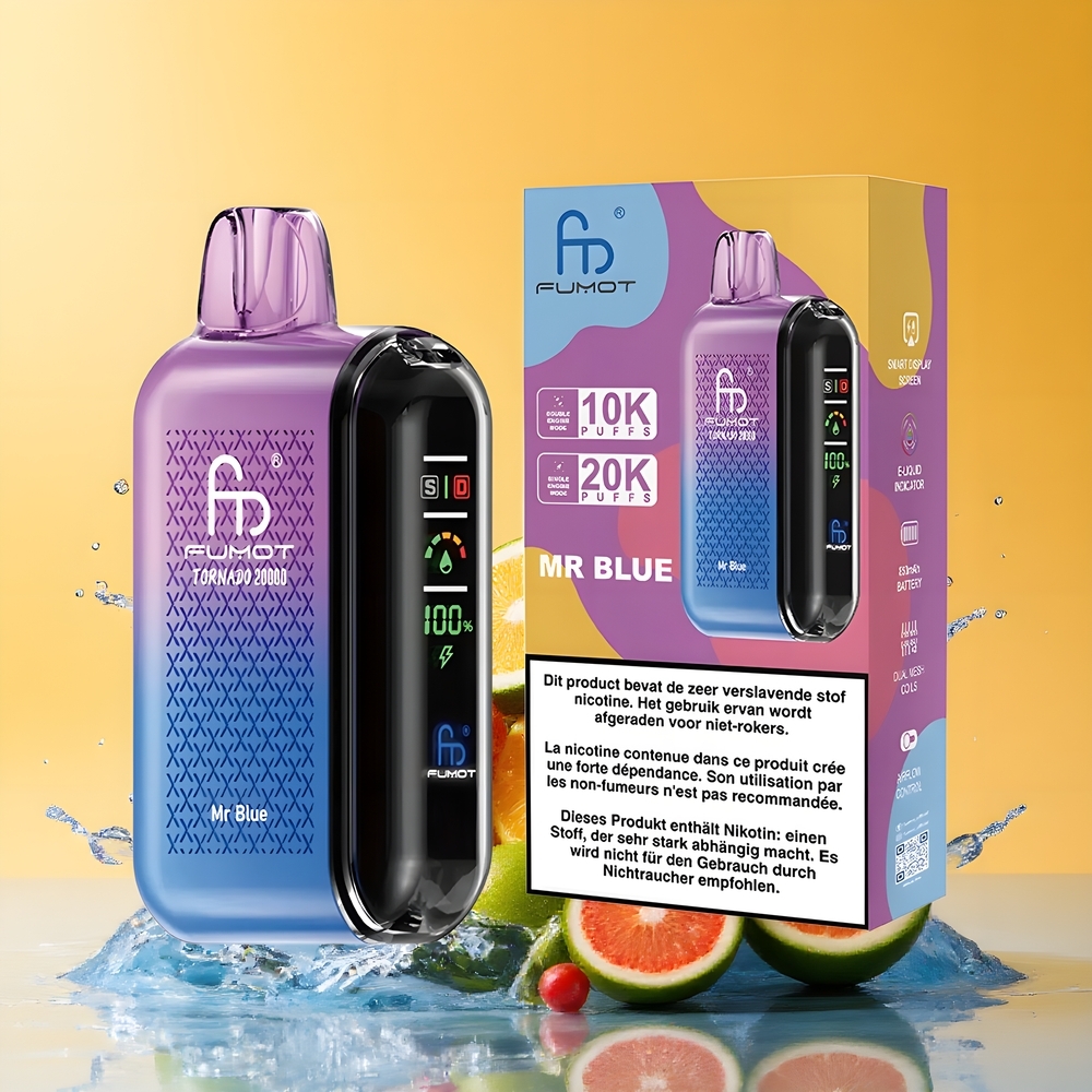 Fumot Tornado 20000 Puffs Intelligens Kijelző Mr Kék Nagykereskedés Magyarország