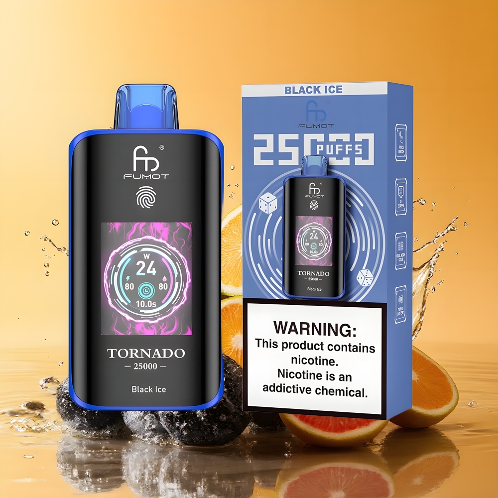 Fumot Tornado 25000 Puffs HD Képernyő Nagykereskedés Magyarország Fekete Jég