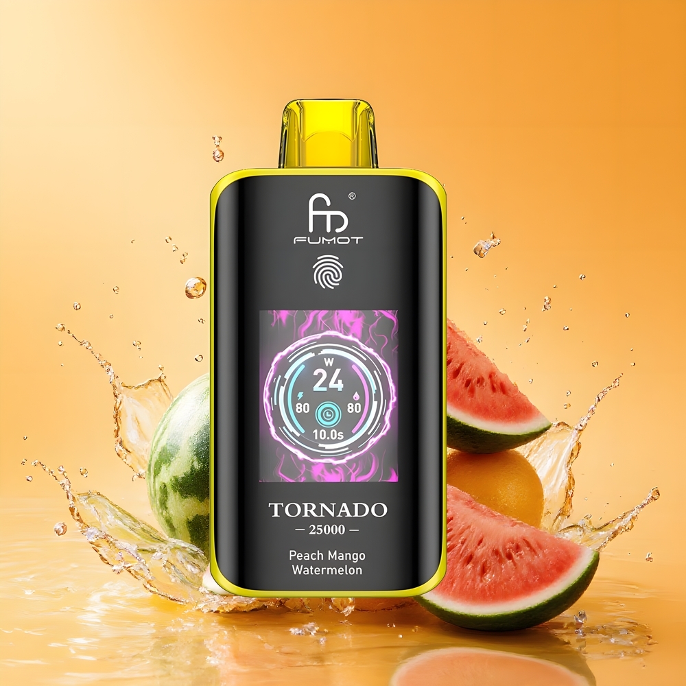 Fumot Tornado 25000 Puffs HD Képernyős Nagykereskedés Magyarország Barack Mango Görögdinnye