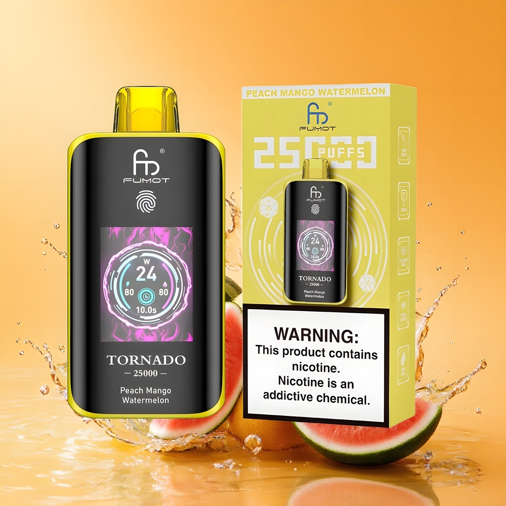 Fumot Tornado 25000 Puffs HD Képernyős Nagykereskedés Magyarország Barack Mango Görögdinnye