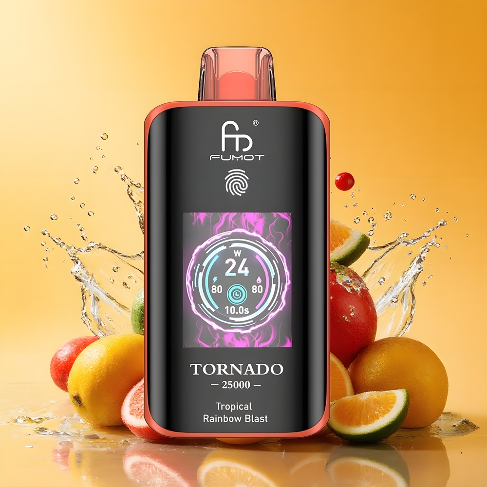 Fumot Tornado 25000 Puffs HD Képernyős Nagykereskedés Magyarország Trópusi Szivárvány Robbanás