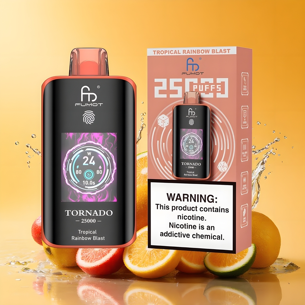 Fumot Tornado 25000 Puffs HD Képernyős Nagykereskedés Magyarország Trópusi Szivárvány Robbanás