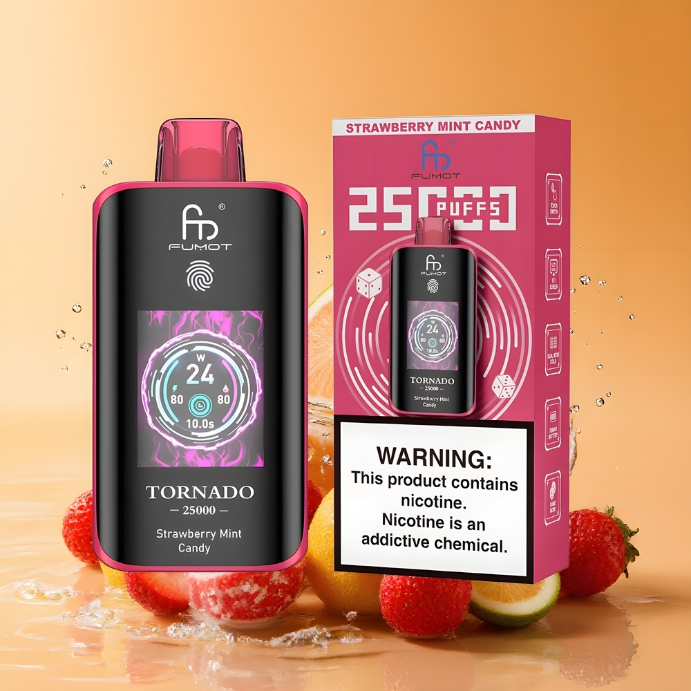 Fumot Tornado 25000 Puffs Nagykereskedés Magyarország Eper Menta Candy 20ml