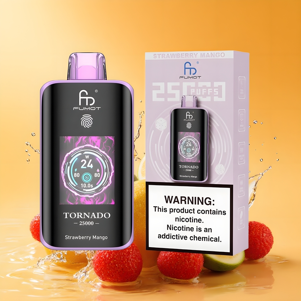 Fumot Tornado 25000 Puffs Nagykereskedés Magyarország Típus-C töltés Eper-Mangó