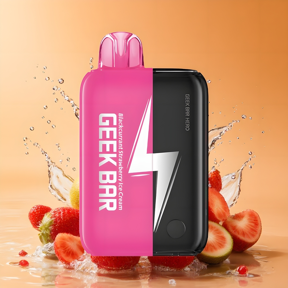 GEEK BAR Hero 20000 Puffs Nagykereskedés Magyarország USB Type-C Feketeribizli Eper Jégkrém
