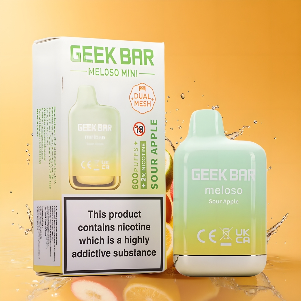 GEEK BAR Meloso Mini 600 Puf Dual Mesh Automata Szeresztő Alma Nagykereskedés Magyarország