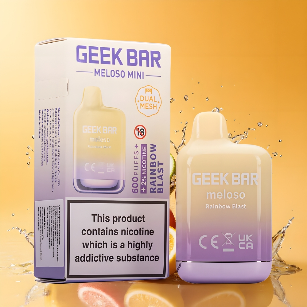 GEEK BAR Meloso Mini 600 Puffs Eldobható Vape Szivárvány Robbanás Nagykereskedés Magyarország 550mAh