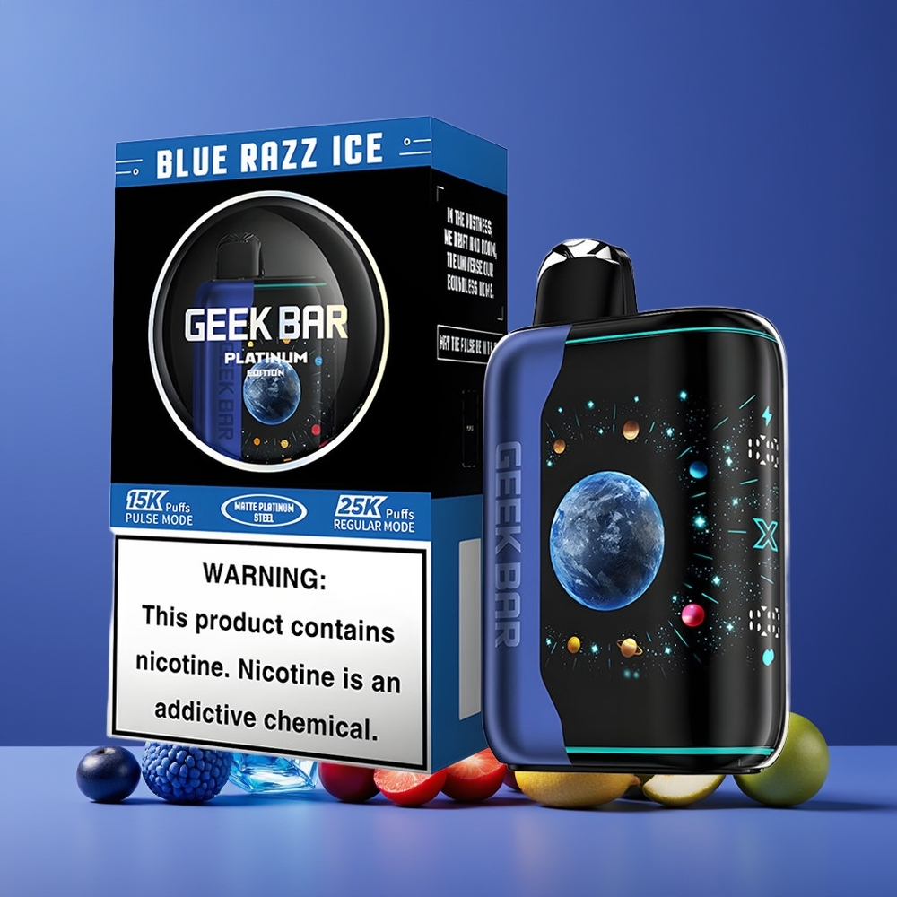 Geek Bar Platinum Edition 25k Nagykereskedés Magyarország Dinamikus 3D Képernyő Kék Áfonya Jég