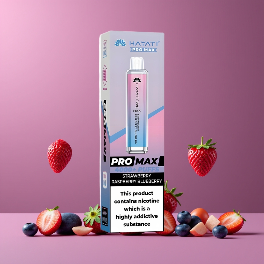 Hayati Pro Max 4000 Puffs Eldobható E-Sziget Eper Málna Áfonya Nagykereskedés Magyarország 1400mAh