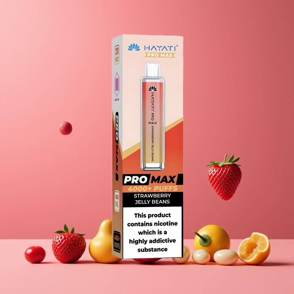 Hayati Pro Max 4000 Puffs Eldobható E-vapor Eper Zselécukor Nagykereskedés Magyarország 1400mAh