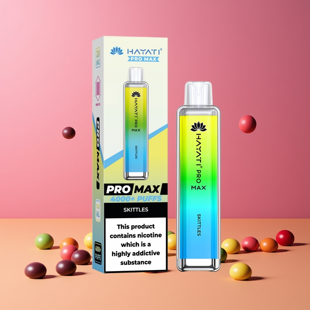 Hayati Pro Max 4000 Puffs Eldobható E-vapor Skittles Nagykereskedés Magyarország Dual Mesh Coil