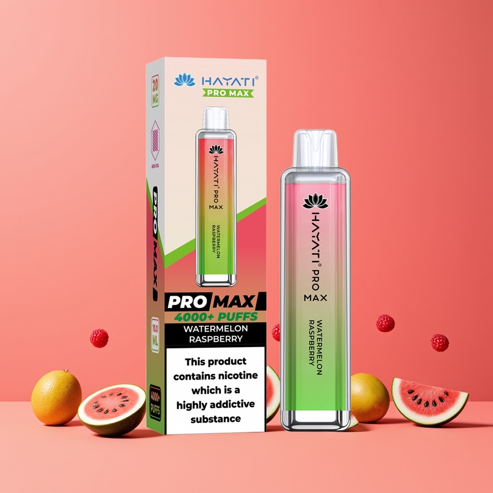 Hayati Pro Max 4000 Puffs Eldobható Vape Görögdinnye Málna Nagykereskedés Magyarország TPD-Compliance