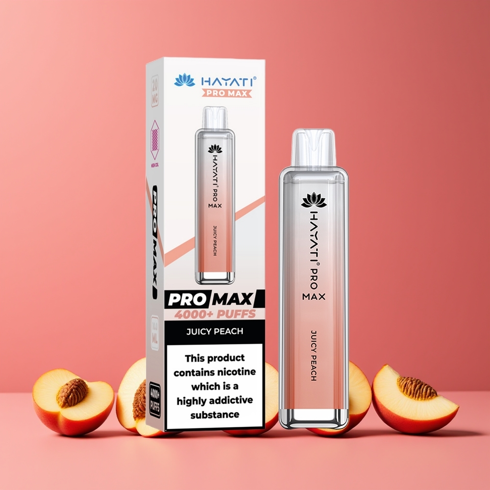 Hayati Pro Max 4000 Puffs Eldobható Vape Juicy Peach (Nagykereskedés Magyarország) 1400mAh