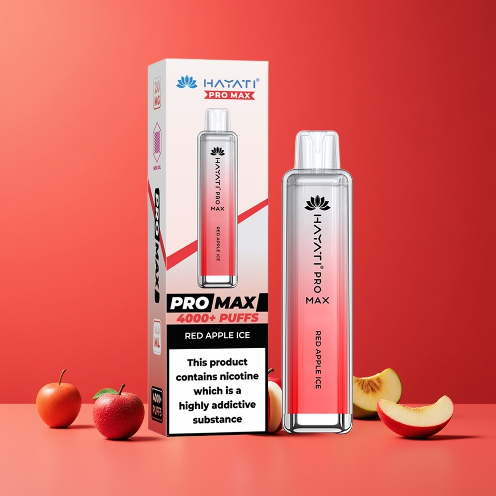 Hayati Pro Max 4000 Puffs Eldobható Vape Vörös Alma Jég Nagykereskedés Magyarország TPD-Compliance