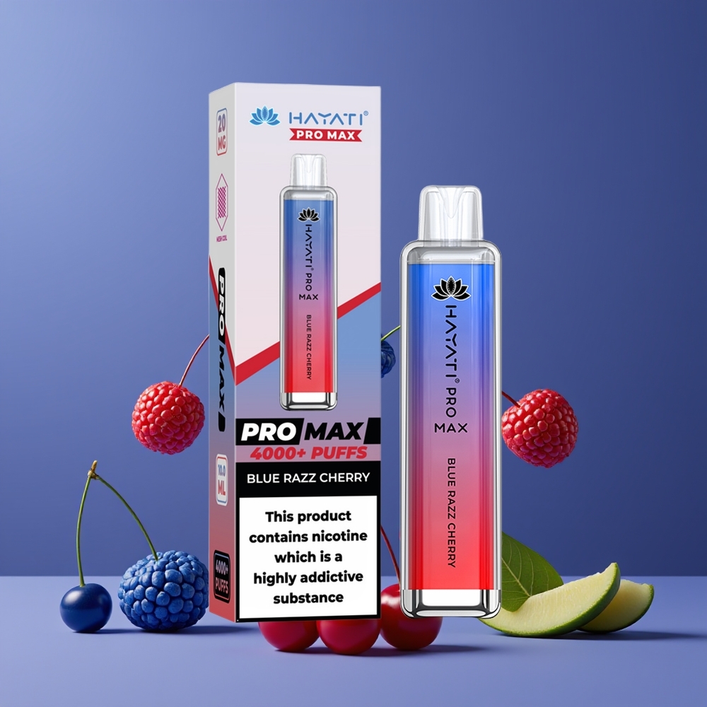 Hayati Pro Max 4000 Puffs Nagykereskedés Magyarország Kék Málna Cseresznye TPD-Compliance