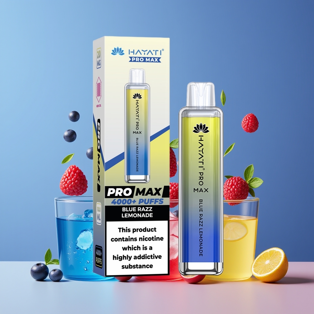 Hayati Pro Max 4000 Puffs Nagykereskedés Magyarország TPD-Compliance Kék Málna Limonádé