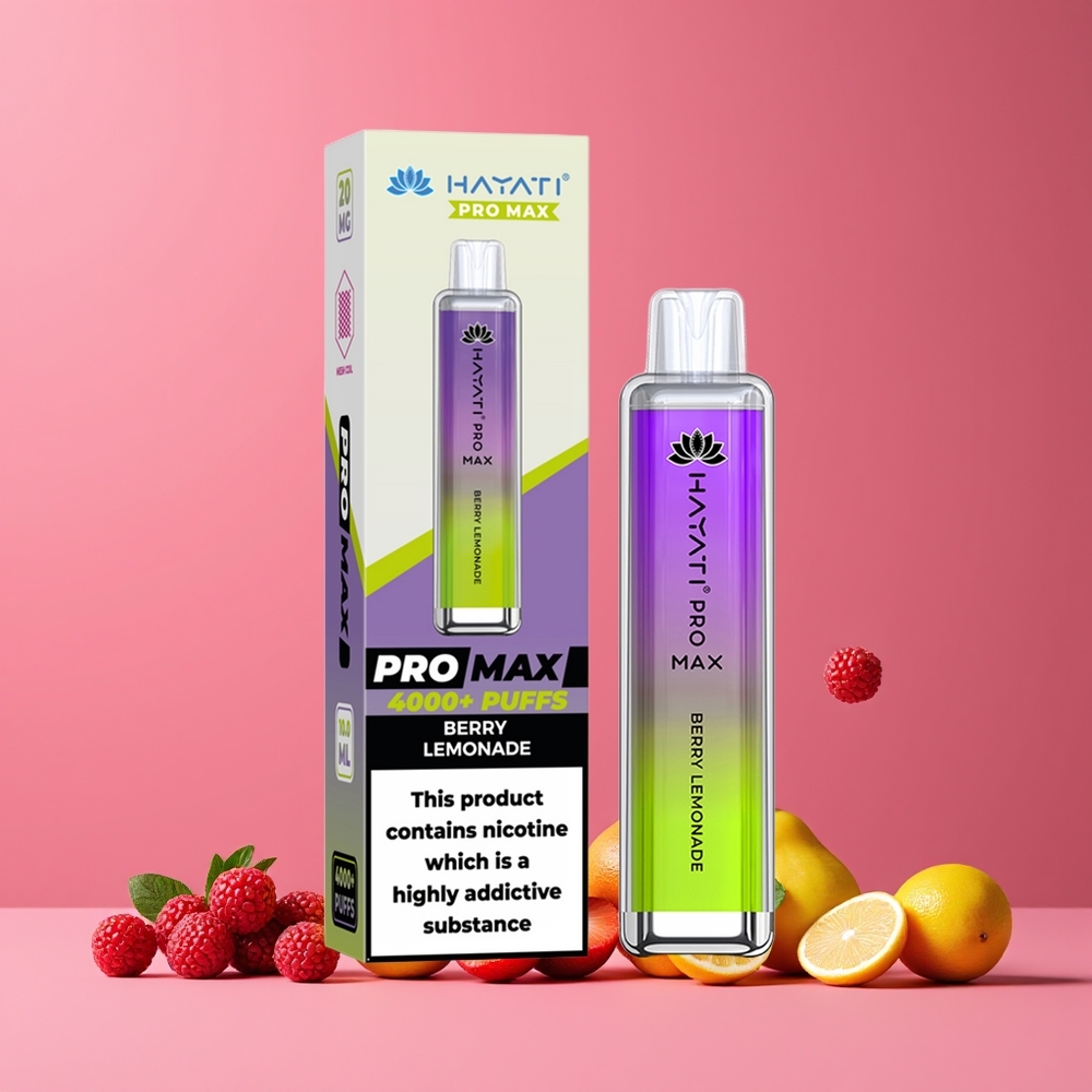 Hayati Pro Max 4000 Puffs Nagykereskedés Magyarország TPD-Compliance Megtöltős Eper Limonádé