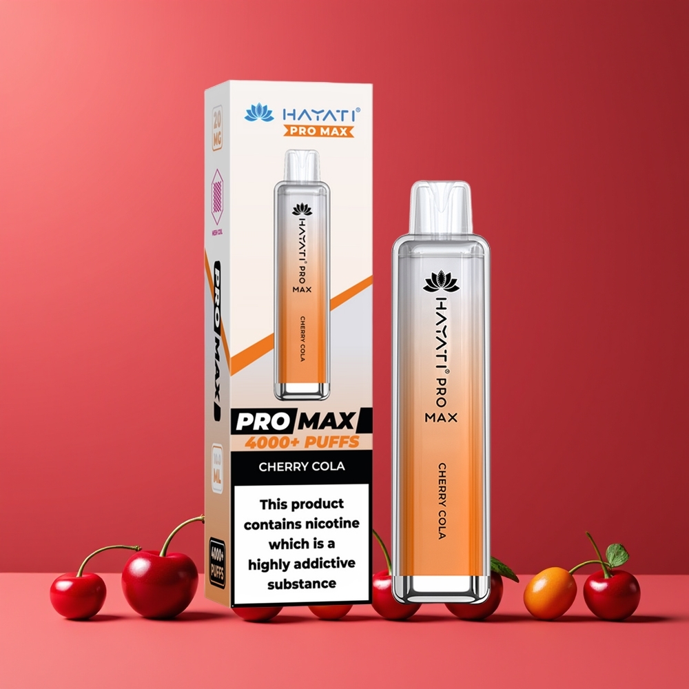 Hayati Pro Max 4000 Puffs Nagykereskedés Magyarország Tölthető Cseresznyes Kóla Vape