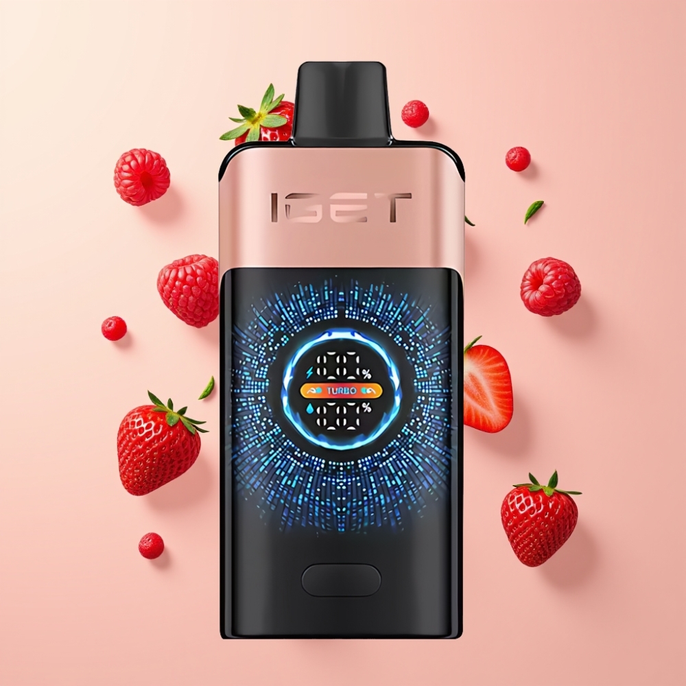 IGET ONE 12000 Puffs Eldobható Vape Eper Málna Nagykereskedés Magyarország Nagy Íves Színes Kijelző