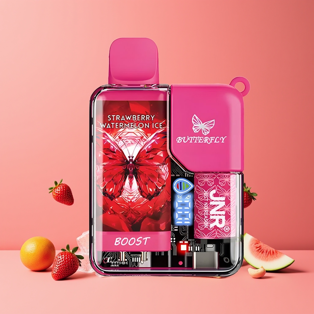 JNR Butterfly 8500 Puffs Digitális Kijelzős Eldobható E-Cigi Eper Dinnye Jég Nagykereskedés Magyarország