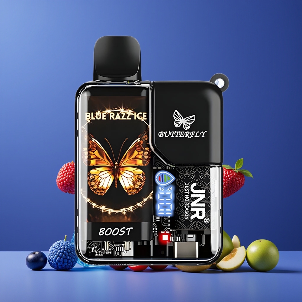 JNR Butterfly 8500 Puffs Digitális Kijelzős Eldobható Vape Kék Áfonya Jég Nagykereskedés Magyarország