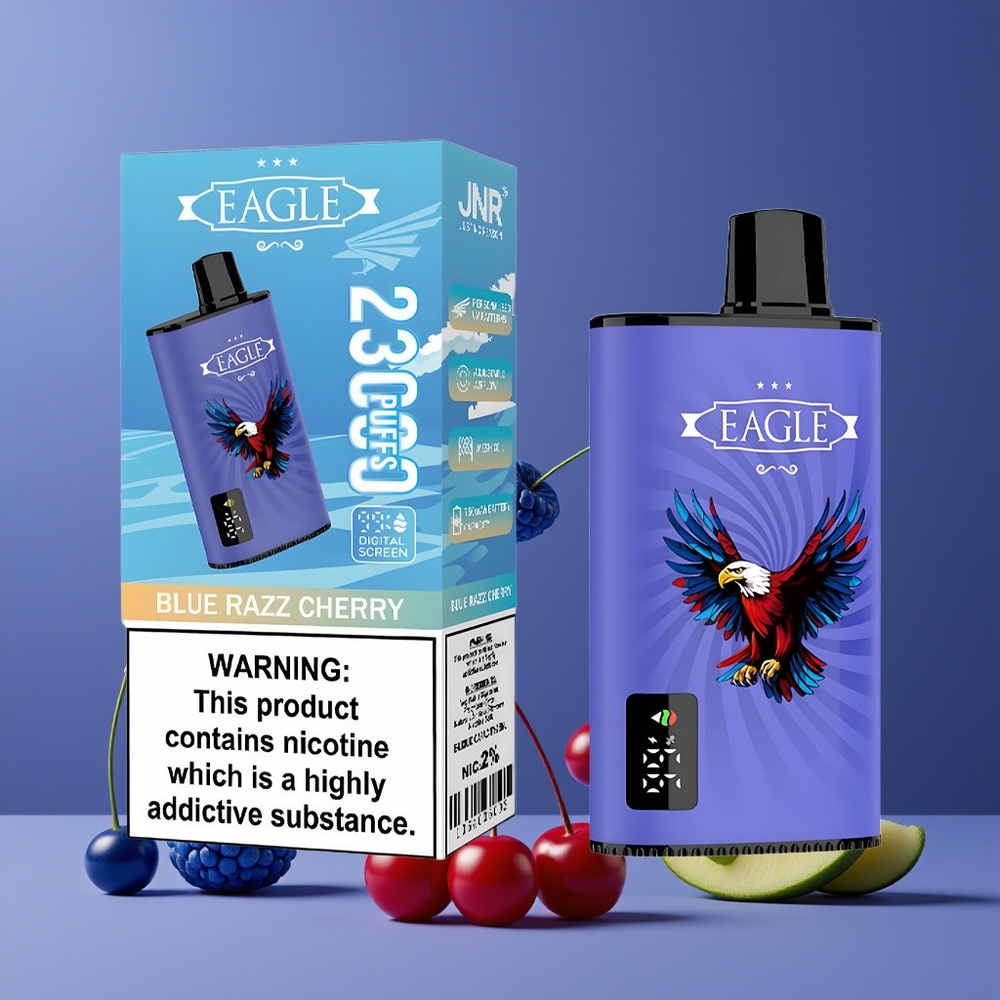 JNR EAGLE Smart 23000 Puffs Digitális Képernyős Eldobható Vape Kék Málna Cseresznye Nagykereskedés Magyarország