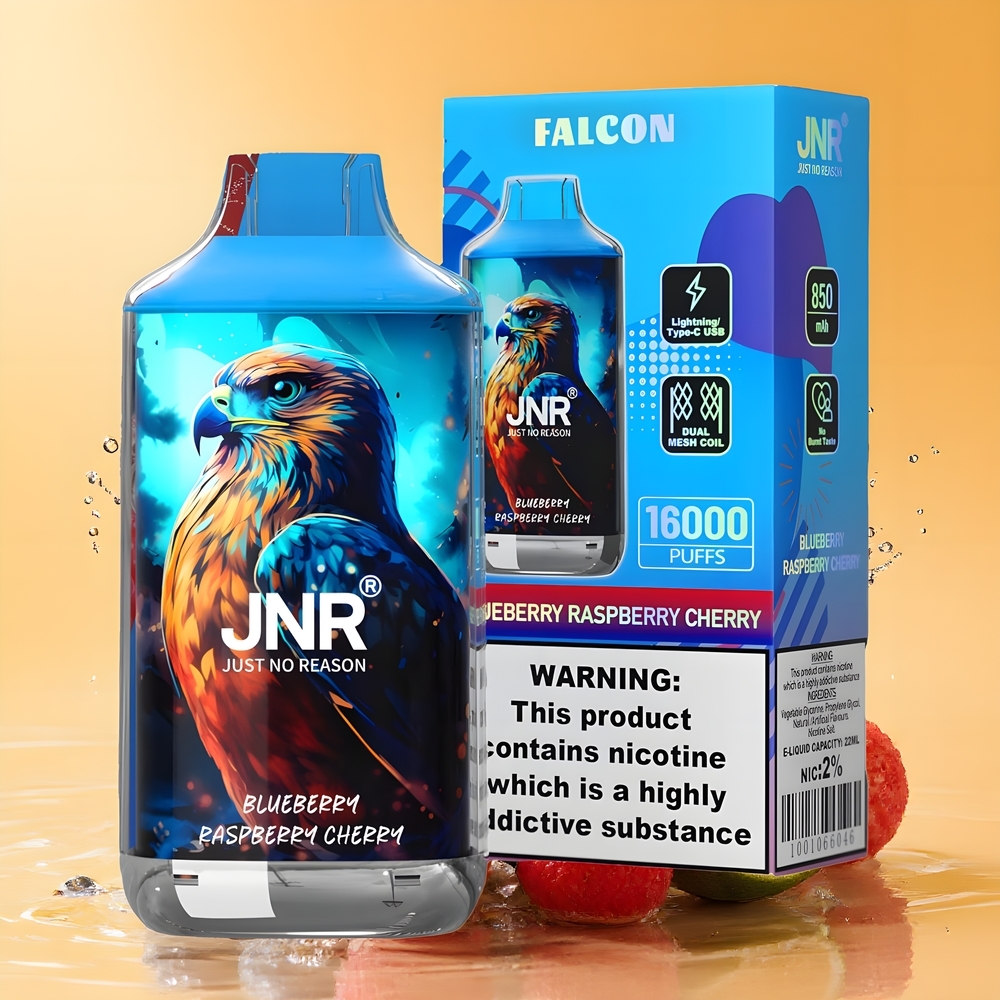 JNR Falcon 16000 Puffs Nagykereskedés Magyarország 850 mAh Type C Kékáfonya Málna Cseresznye