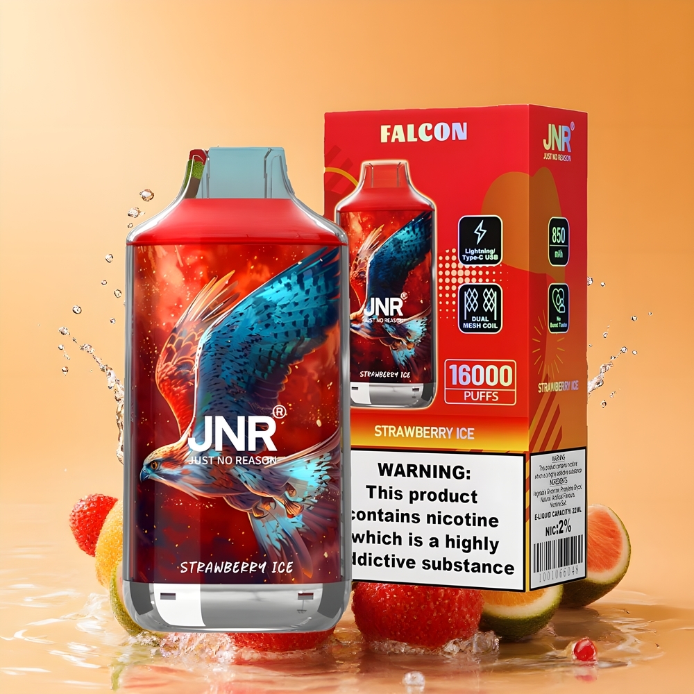 JNR Falcon 16000 Puffs Nagykereskedés Magyarország Dupla Mesh Coil Eper Jég