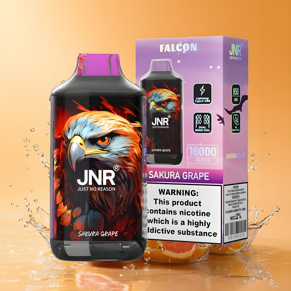 JNR Falcon 16000 Puffs Nagykereskedés Magyarország Kettős Hálós Tekercs Szakura Szőlő