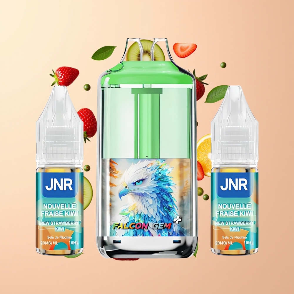 JNR Falcon GEM⁺ 30000 Puff Új Eper-Kivi Nagykereskedés Magyarország Dual Mesh Coil Refillable Pod Vape