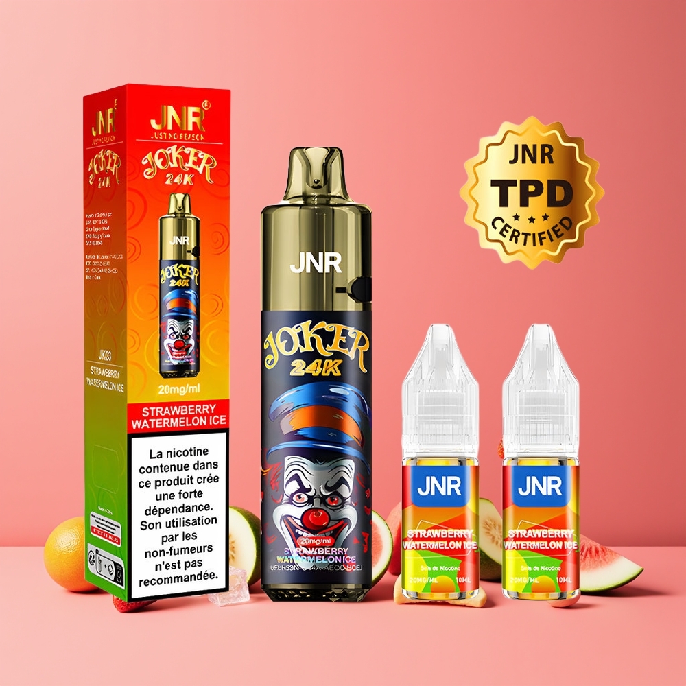 JNR Joker 24000 Puffs Refillable E-liquid Nagykereskedés Magyarország Eper Dinnye Jég
