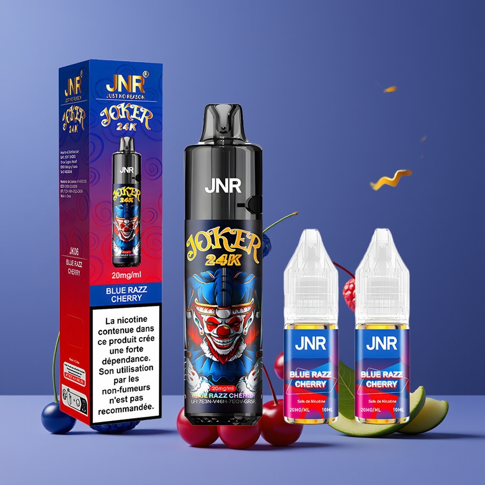 JNR Joker 24K Puffs Nagykereskedés Magyarország Refillable Pod Kék Málna-Cseresznye