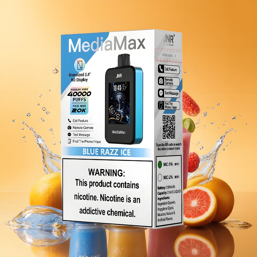 JNR MediaMax 40000 Puffs 2.4\'\' HD Képernyős Nagykereskedés Magyarország Kék Áfonya Jég