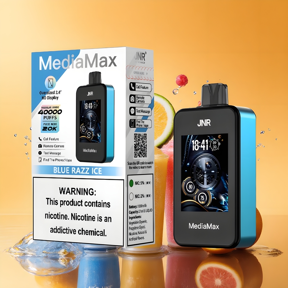 JNR MediaMax 40000 Puffs 2.4\'\' HD Képernyős Nagykereskedés Magyarország Kék Áfonya Jég