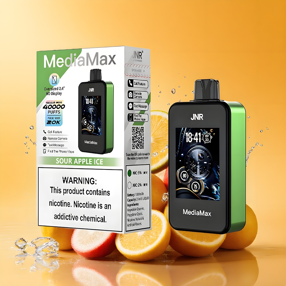 JNR MediaMax 40000 Puffs 2.4\'\' HD Képernyős Savanyú Alma Jég Nagykereskedés Magyarország