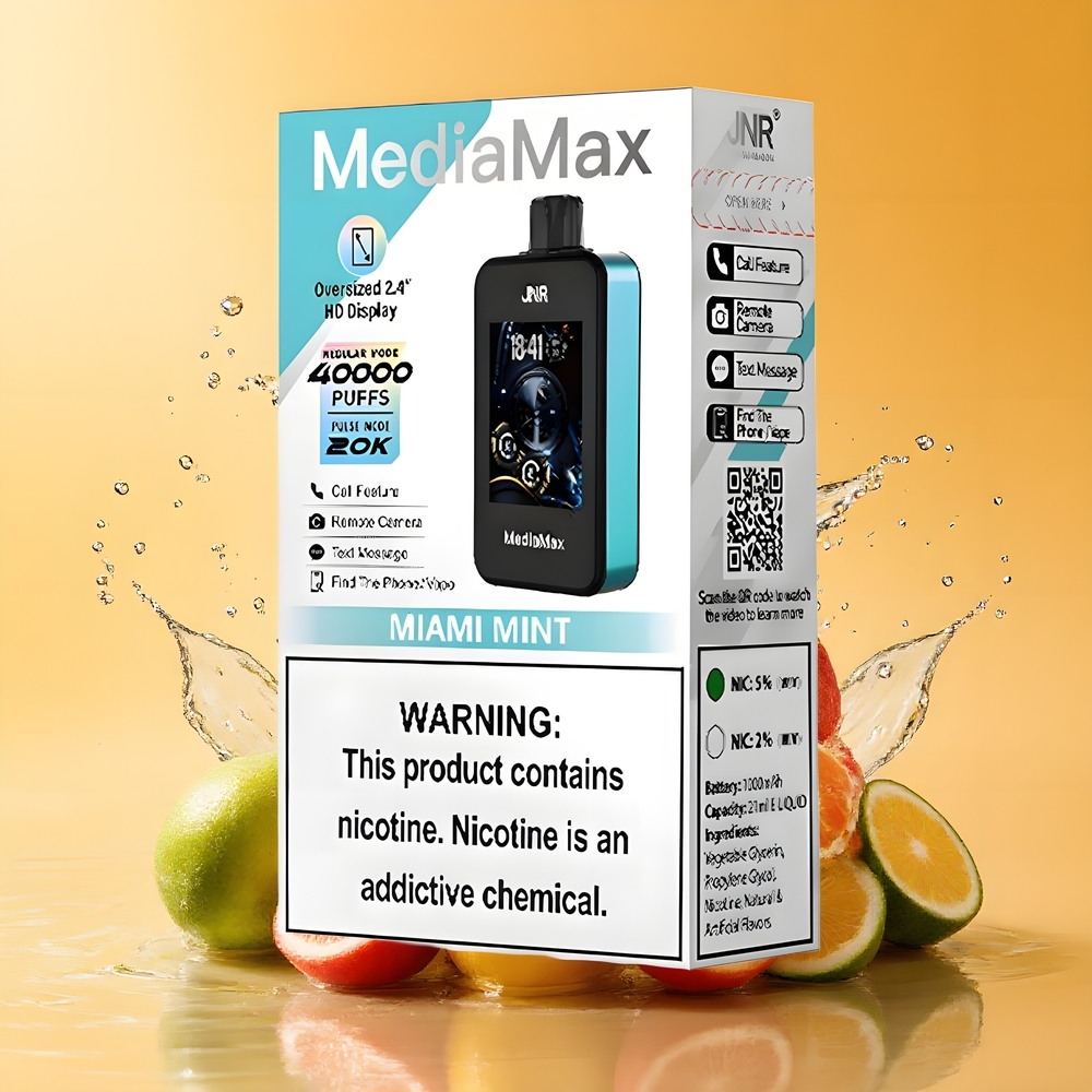 JNR MediaMax 40000 Puffs Nagykereskedés Magyarország 21mL E-liquid Miami Menta