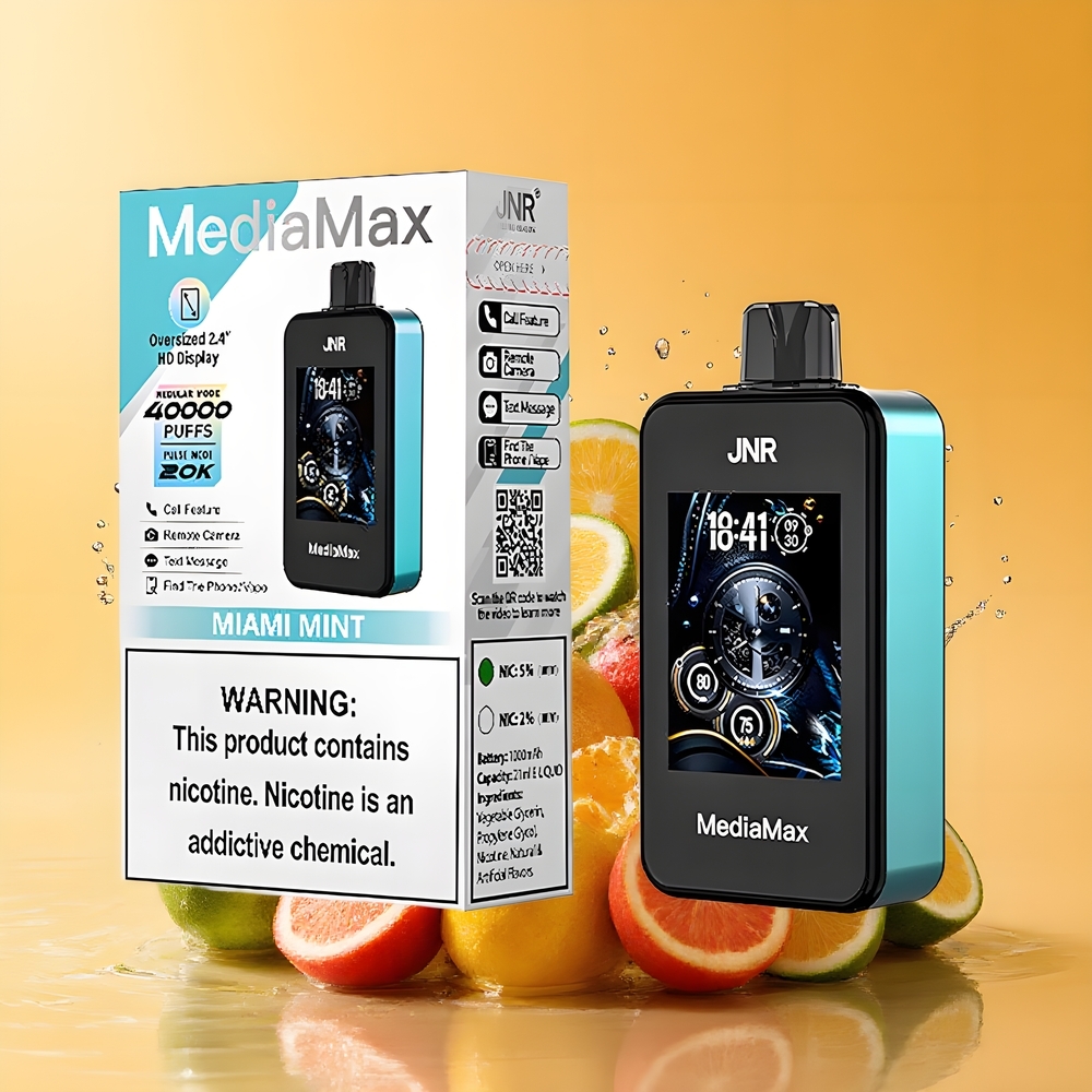 JNR MediaMax 40000 Puffs Nagykereskedés Magyarország 21mL E-liquid Miami Menta