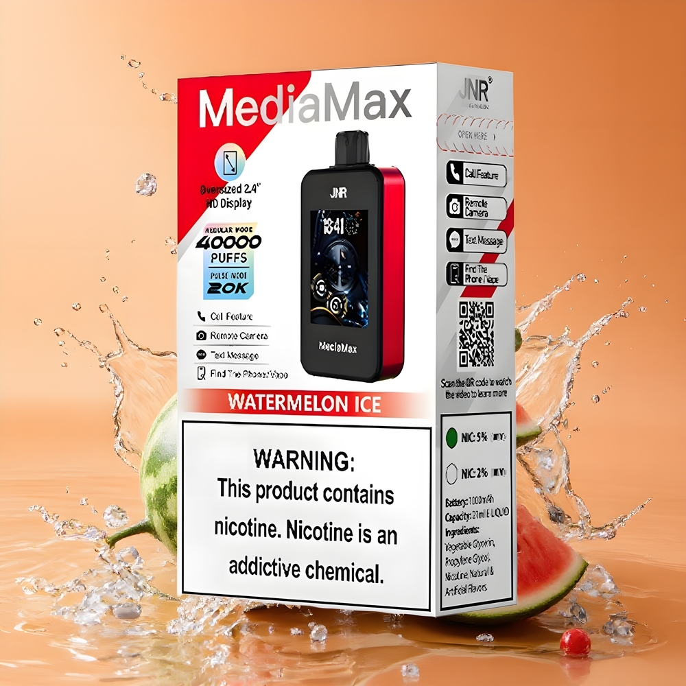 JNR MediaMax 40000 Puffs Nagykereskedés Magyarország 2.4\'\' HD Display Görögdinnye Jég
