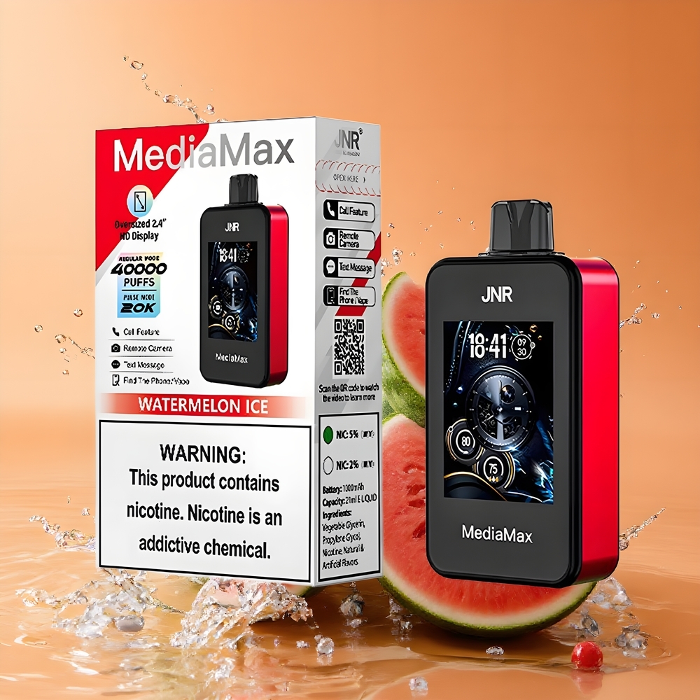 JNR MediaMax 40000 Puffs Nagykereskedés Magyarország 2.4\'\' HD Display Görögdinnye Jég