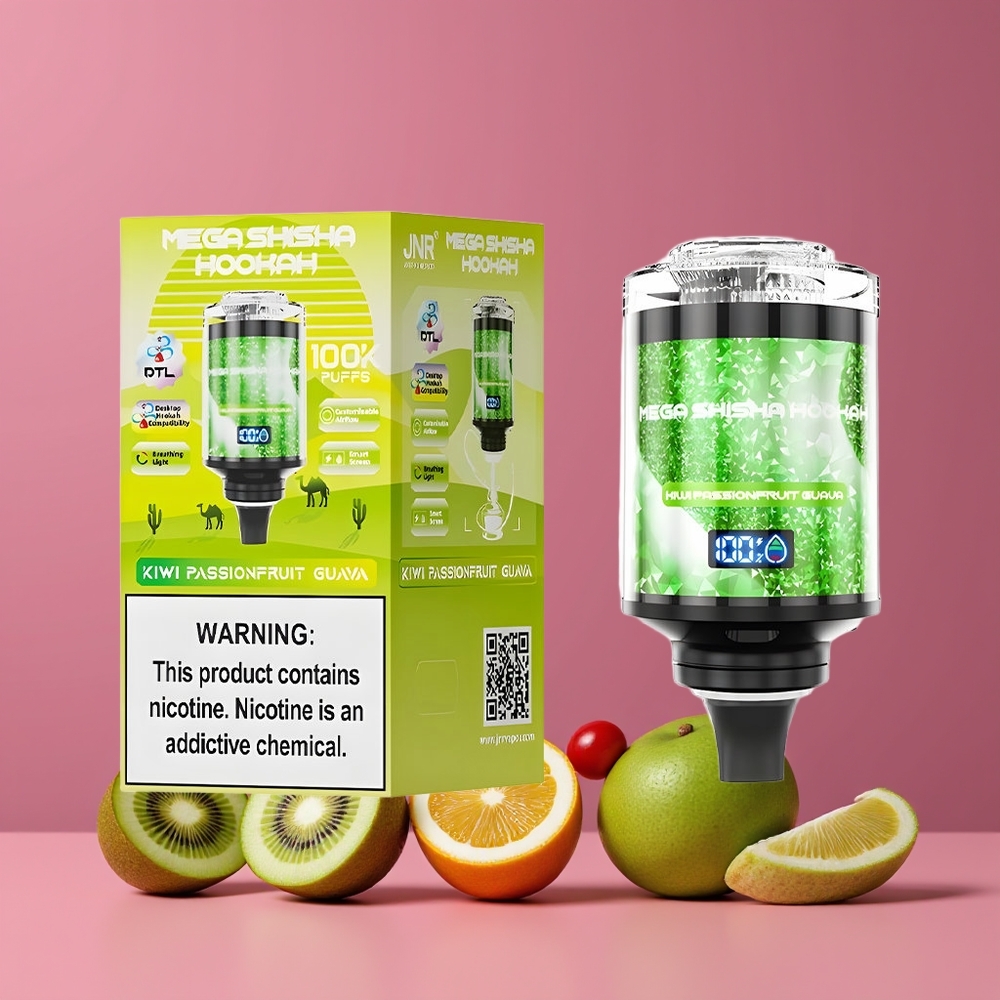 JNR Mega Shisha Hookah 100K Interactive Smart Screen Kivi Passiógyümölcs Guava Nagykereskedés Magyarország
