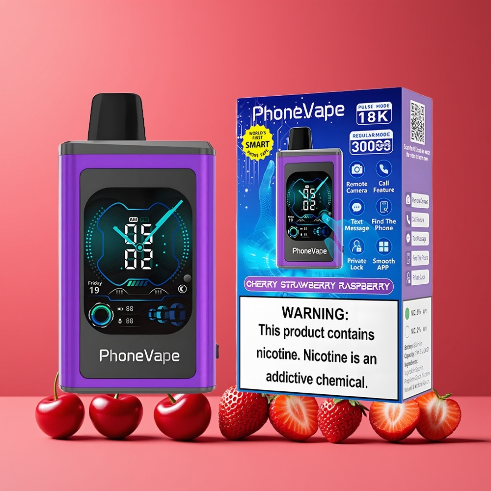 JNR PhoneVape 30000 puffs Turbo Nagykereskedés Magyarország Cseresznye Eper Málna