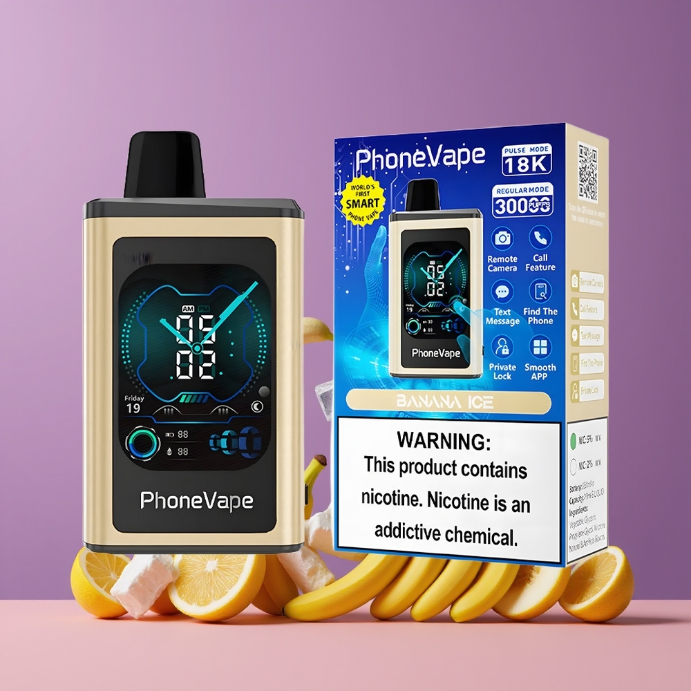 JNR PhoneVape 30000 szívás App Controlled Disposable Vape Banán Jég Nagykereskedés Magyarország
