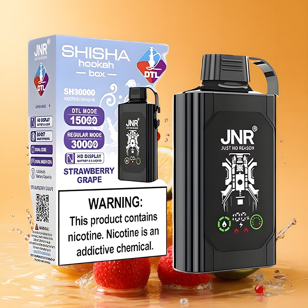 JNR Shisha Hookah Box 20500 Puffs Egszer Használatos Vape Eper Szőlő Nagykereskedés Magyarország HD Display