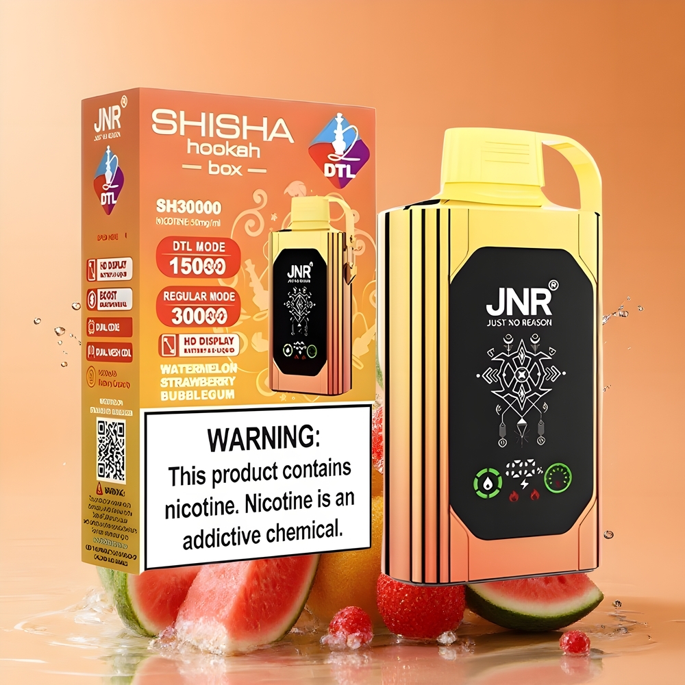 JNR Shisha Hookah Box 20500 Puffs Nagykereskedés Magyarország Dinamikus Gyümölcs Ízek – Görögdinnye Eper Buborékrágó