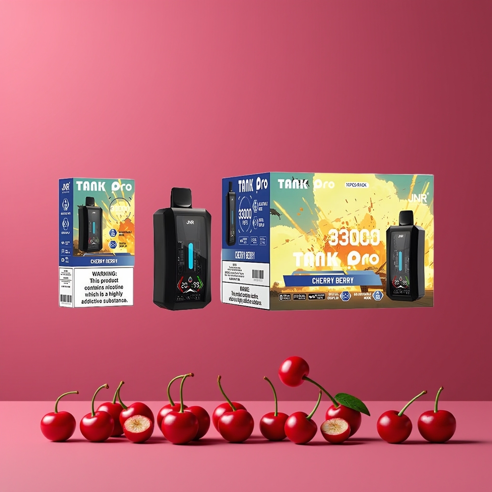 JNR Tank Pro 33000 Puffs Digital Megjelenítés Eldobható Vape Cseresznye Bogyó Nagykereskedés Magyarország