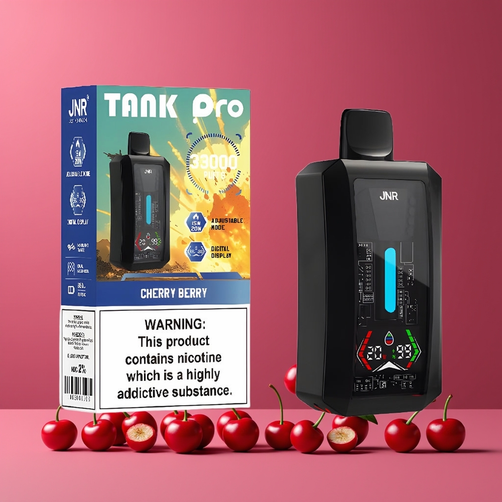 JNR Tank Pro 33000 Puffs Digital Megjelenítés Eldobható Vape Cseresznye Bogyó Nagykereskedés Magyarország