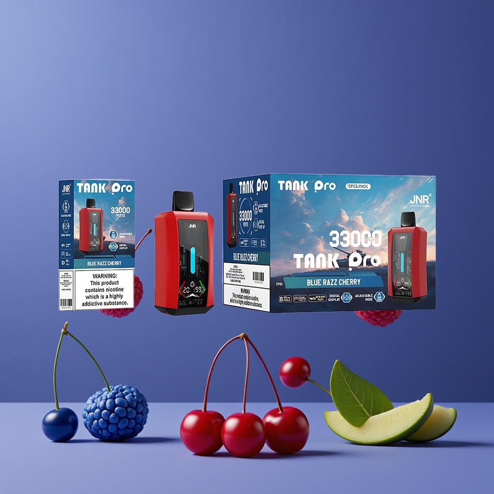 JNR Tank Pro 33000 Puffs Dual Mesh Kék Málna Cseresznye Nagykereskedés Magyarország
