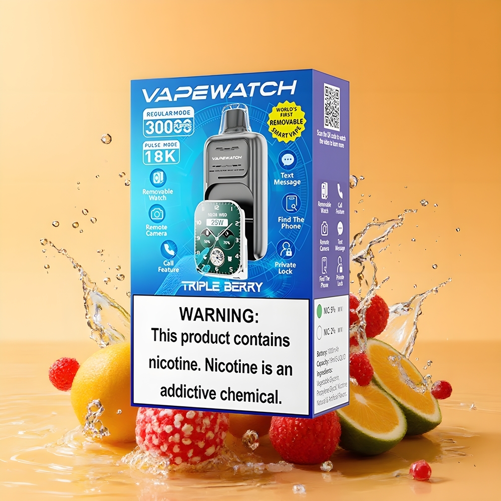 JNR VapeWatch 30000 Puffs Három Bogyós Elszívható E-cigaretta Nagykereskedés Magyarország Dual Mesh Coil 19mL
